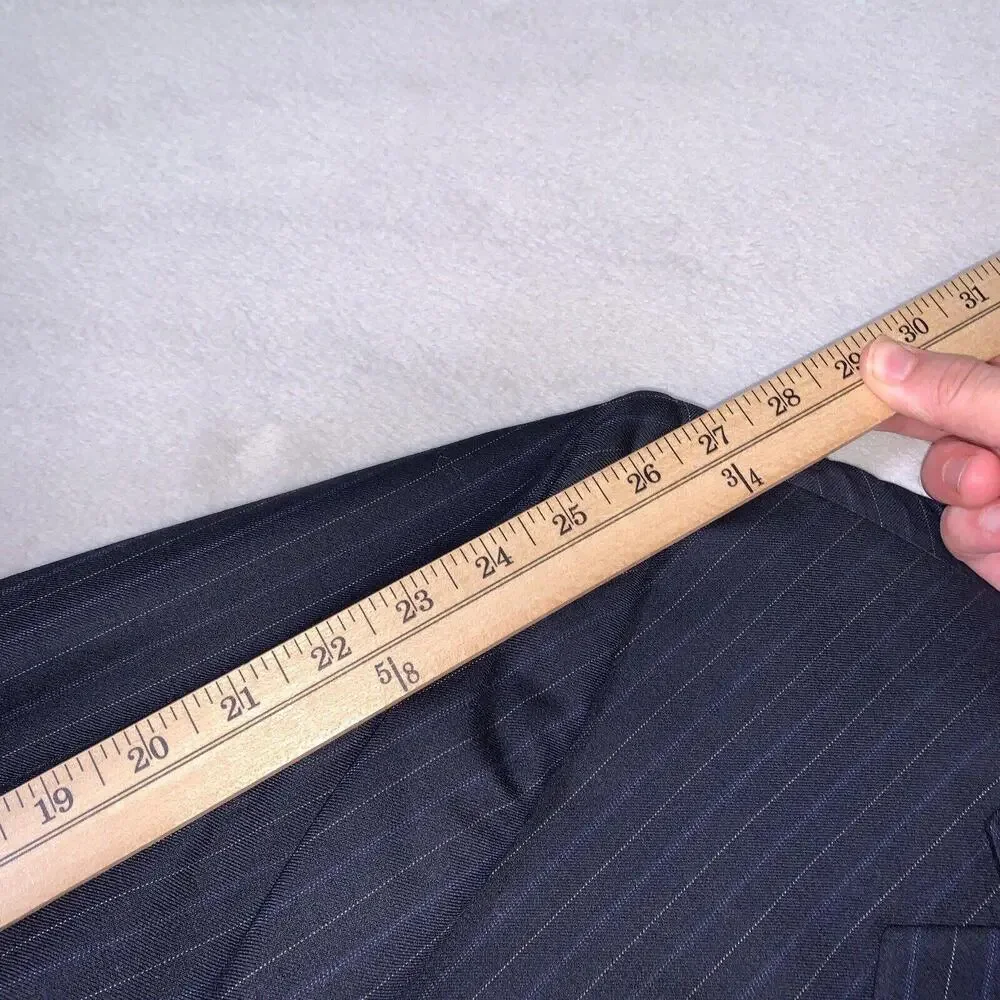 Burberry London Blazer Men's Sport Coat Size 44L Blue 100% Wool Formal Business‎